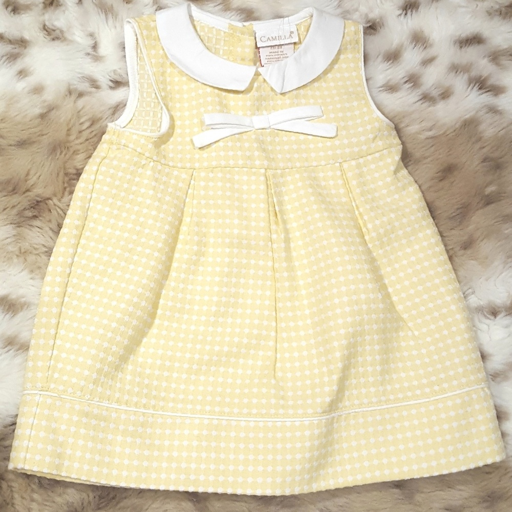 Camilla baby girl bow dress 3-6